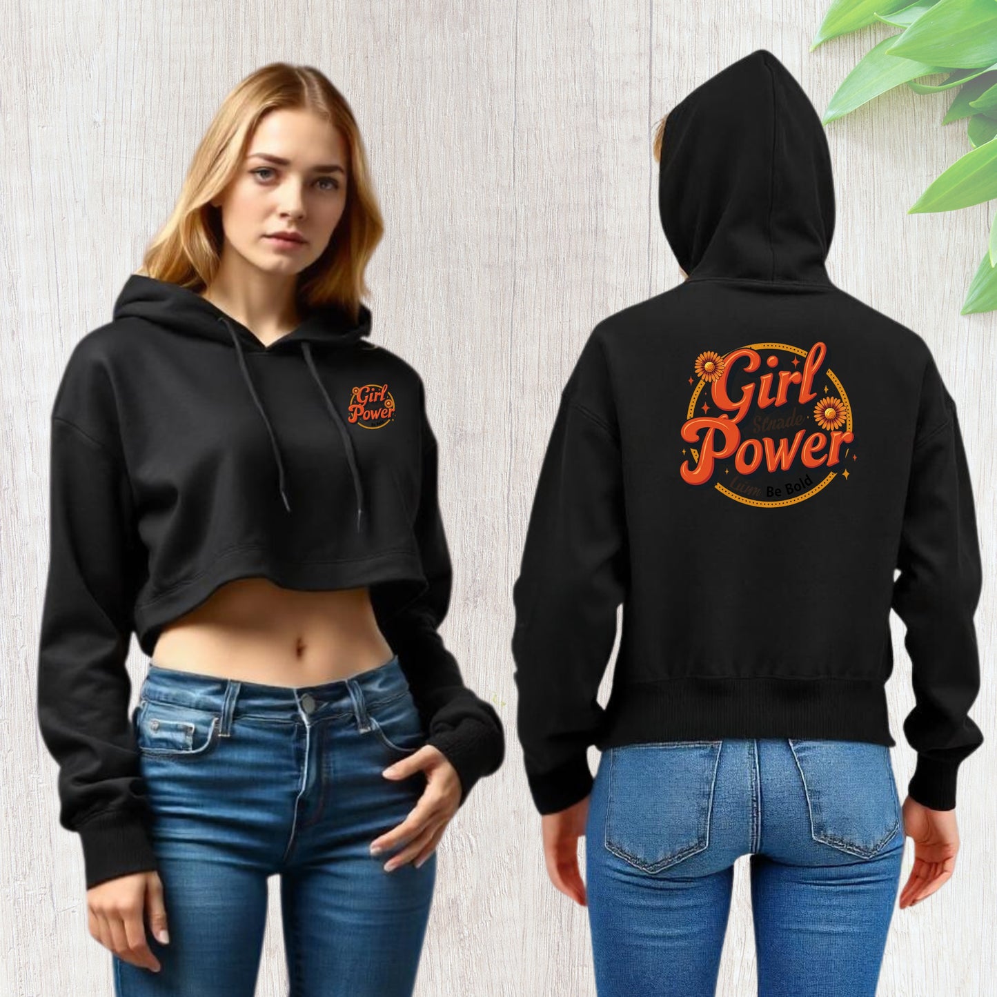 Girl Power Cropped Hoodie