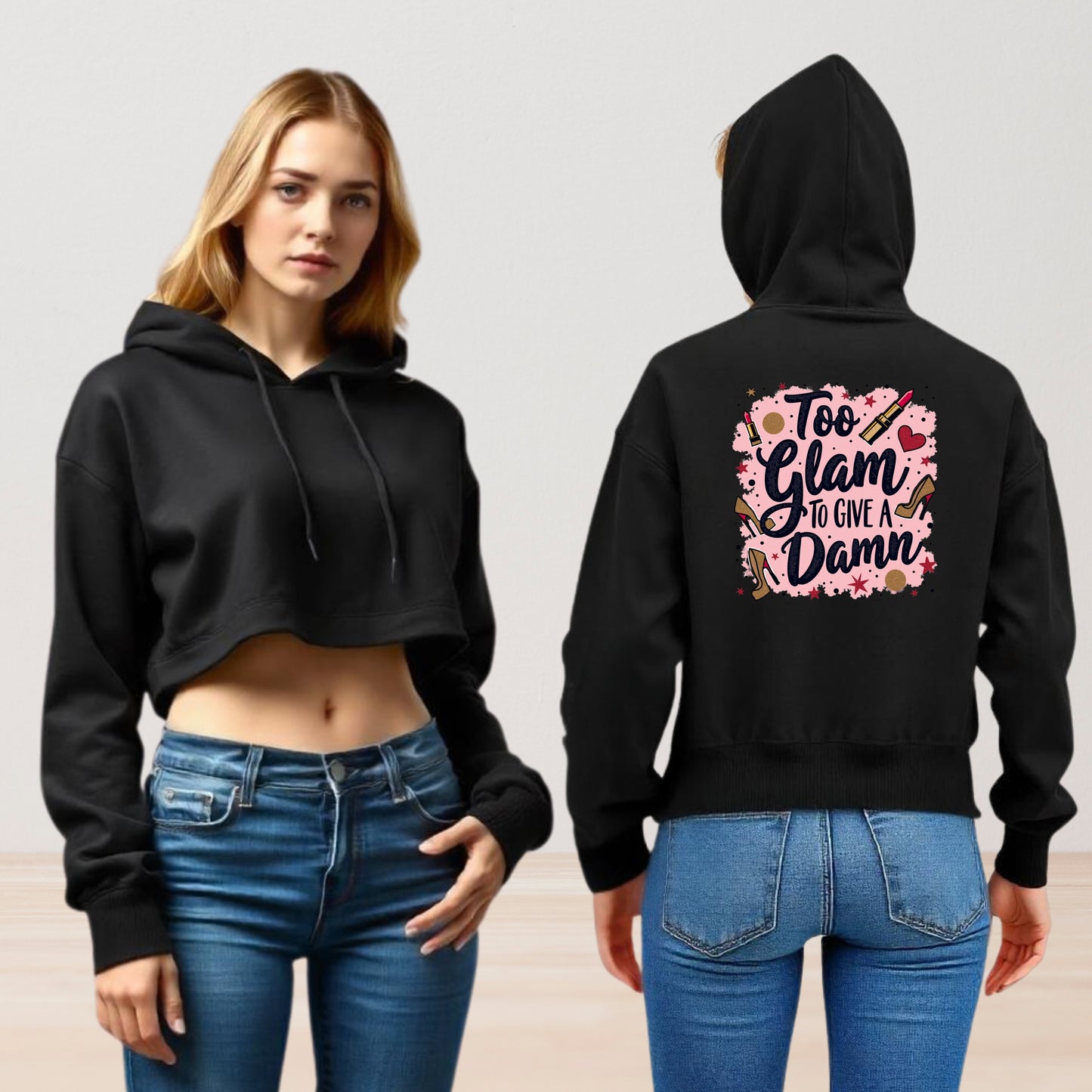 Too Glam Cropped Hoodie