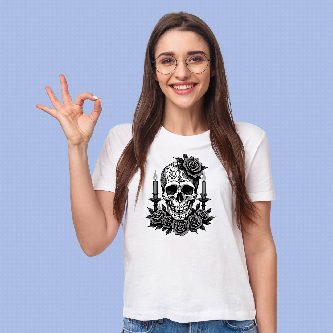 Skull Roses T-Shirt - THUD Store
