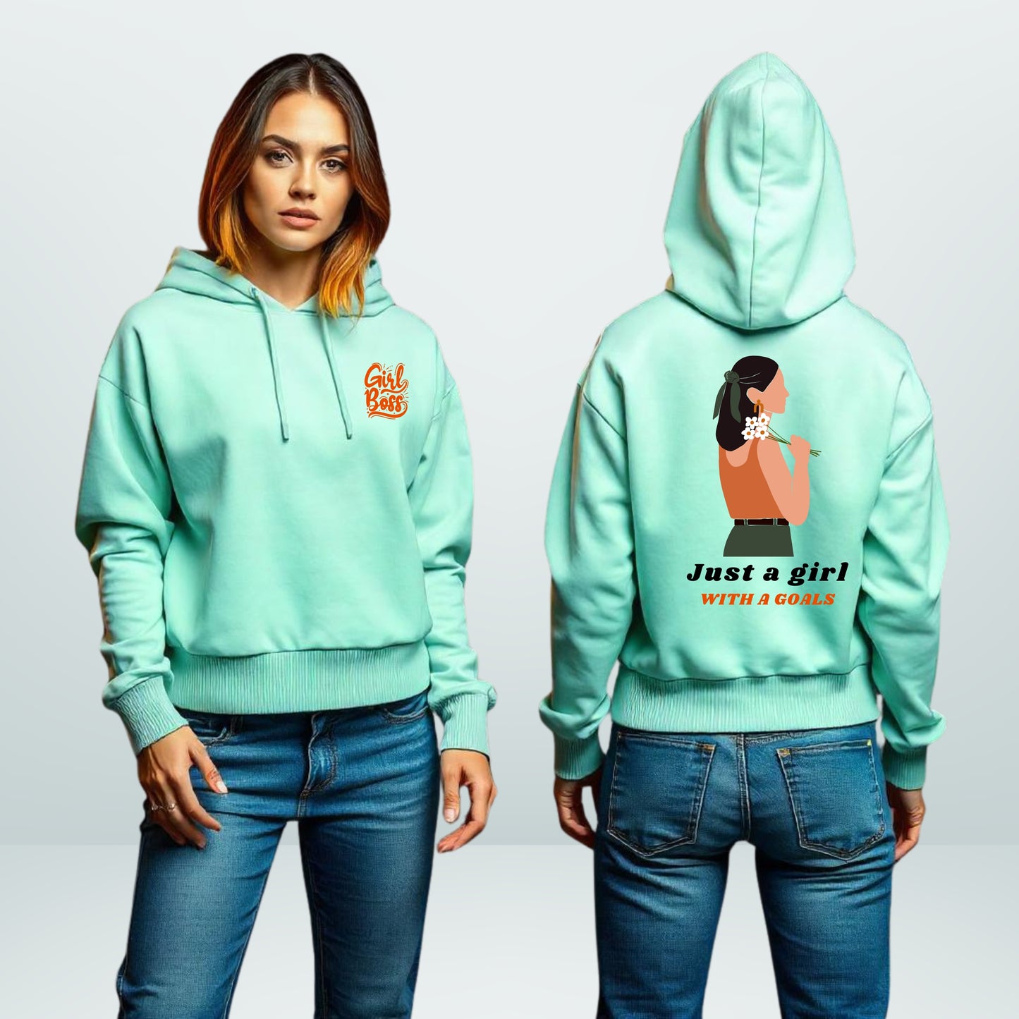 Girl Boss Goals Cropped Hoodie