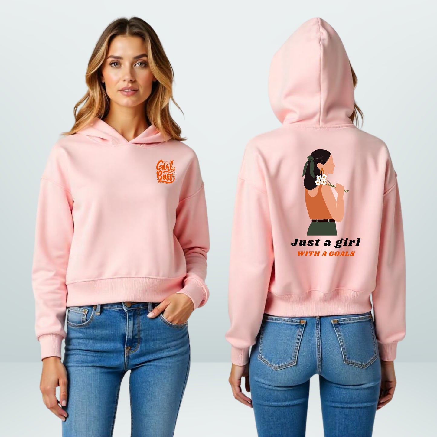Girl Boss Goals Cropped Hoodie