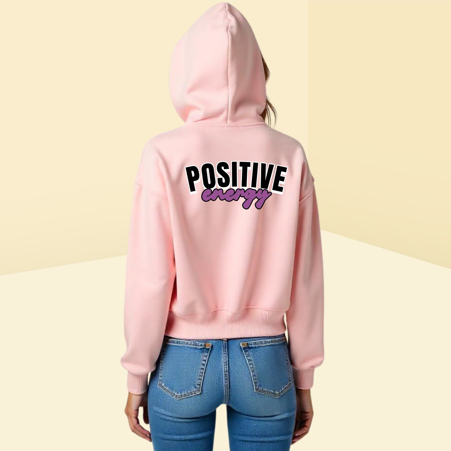 Positive Energy Good Vibes Cropped Hoodie