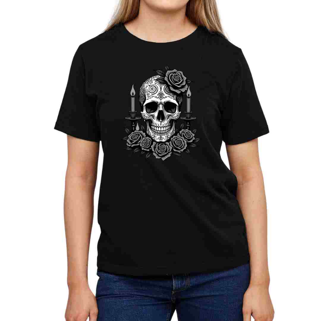 Dark Bloom Skull T-Shirt - THUD Store