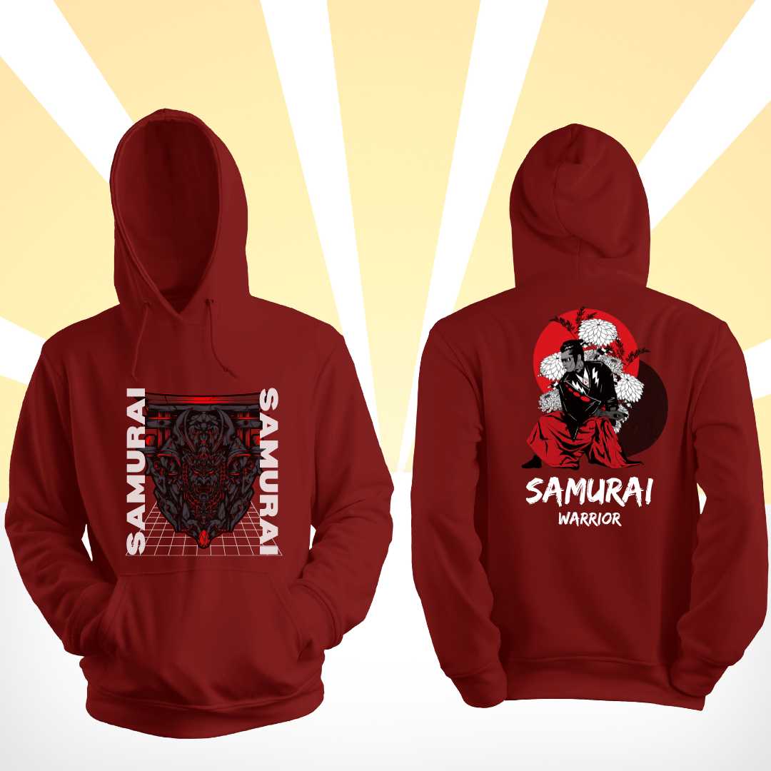 Dual Design Samurai Warrior Hoodie - THUD Store