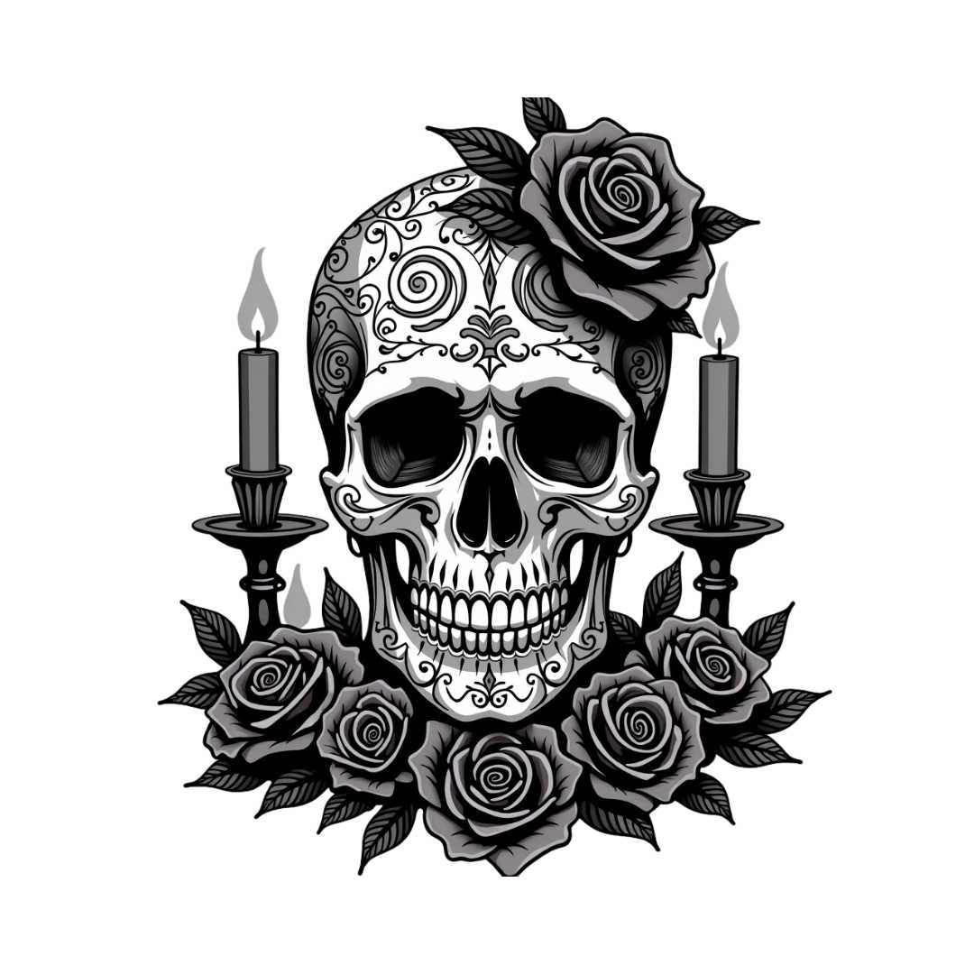 Skull Roses T-Shirt - THUD Store